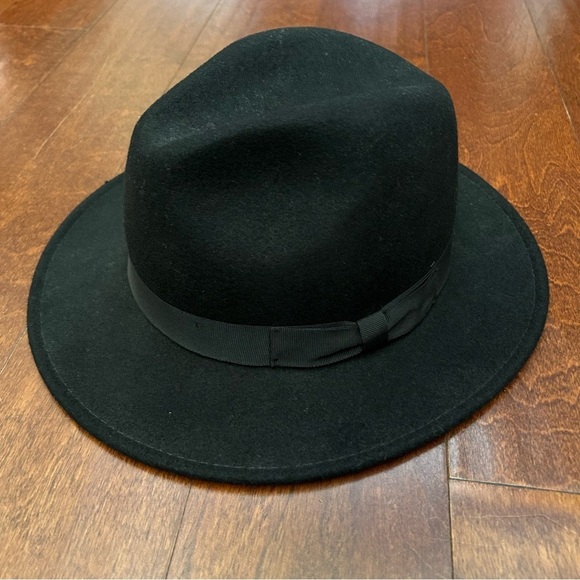 Women’s Black 100% Wool Hat with Matching Black Grosgrain Ribbon Band, Size Lg - Picture 11 of 14